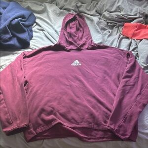 Adidas Burgundy Hoodie with Logo